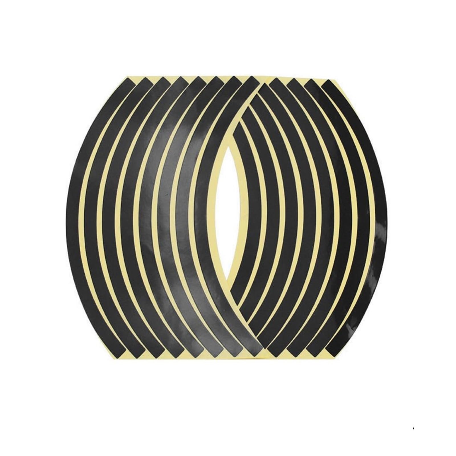 Hub Decals Rim 16Pcs 10/12/14inch Motorcycle Wheel Rim Reflective Stickers Moto Bicycle Decal Stripe Tape(14inch Black)