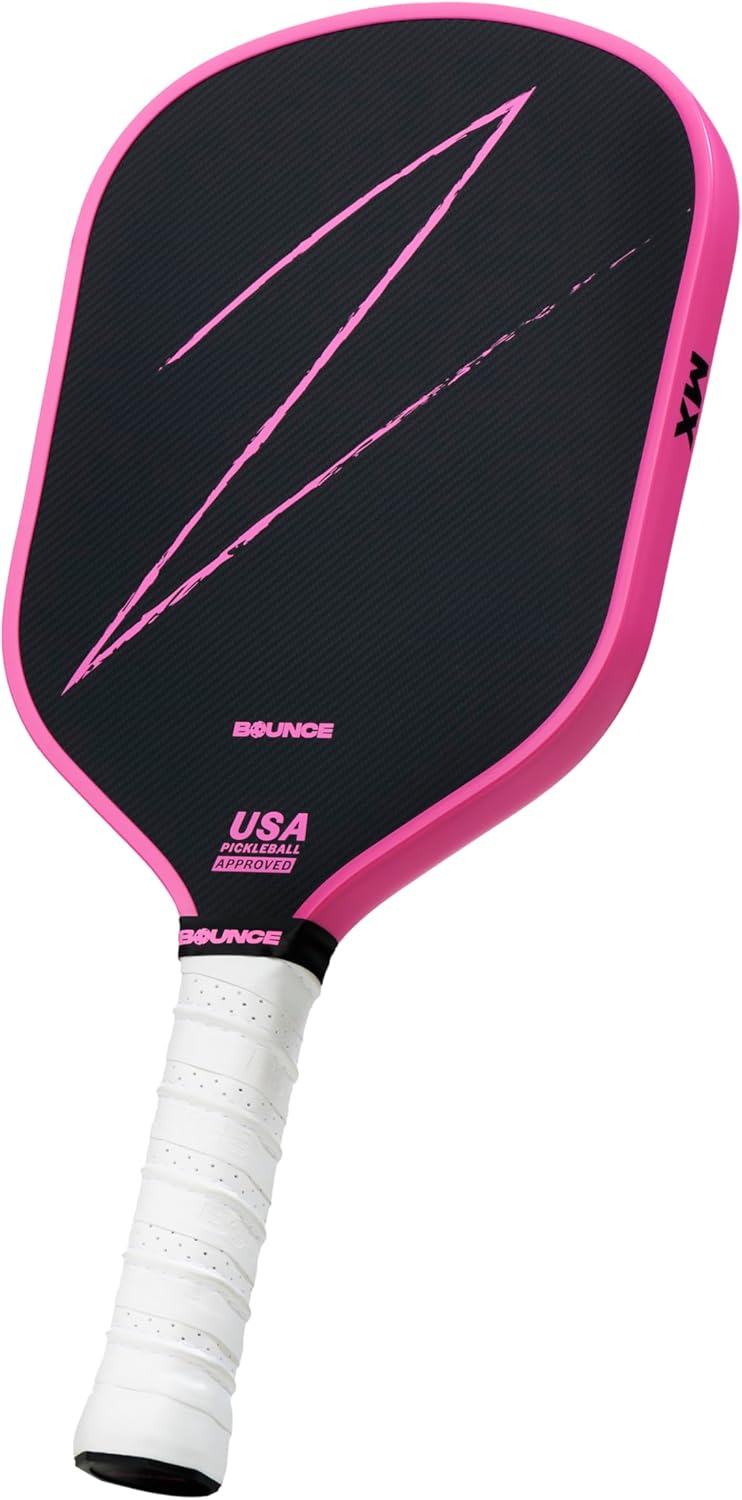 Bounce K1 Pickleball Paddles, 3K T700 Raw Carbon Fiber Pickleball Racket with 16MM Core & Long Handle, Designed for Ultimate Spin, Control & Power, USPA Approved.