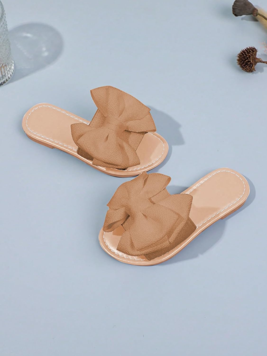 GORGLITTER Girl's Bow Sandals Cute Summer Slides Sandals