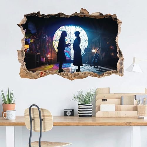 Wednesday Addams 3D Wall Stickers Addams Wall Decal Girls Wall Décor Day Removable Wall Art Sticker For Baby Kids Nursery Girls Bedroom Living Room Playroom Wall Decoration #TOP3