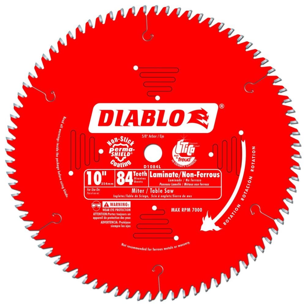 10-Inch Diameter 84t TCG Saw Blade with 5/8-Inch Arbor