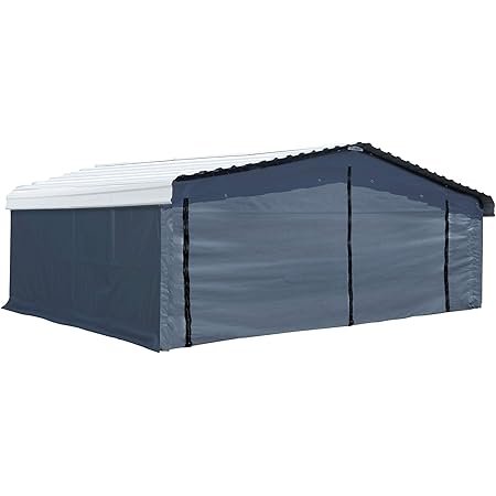 Amazon Com Arrow Fabric Enclosure Kit With Uv Treated Cover 20 X 20 Feet Carport Not Included Gray Garden Outdoor