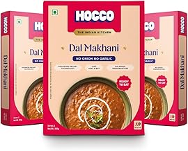 HOCCO Ready to Eat Jain Dal Makhani | Just Heat & Eat | Jain Instant Food | Ready to Cook | Just Add Hot Water & Meal Ready in 5 Mins | Microwaveable | Serves 2-300g Each (Pack of 3)