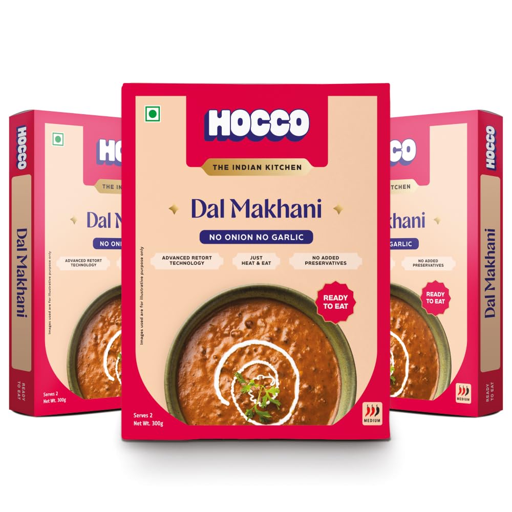 Ready to Eat Jain Dal Makhani | Just Heat & Eat | Jain Instant Food | Ready to Cook | Just Add Hot Water & Meal Ready in 5 Mins | Microwaveable | Serves 2-300g Each (Pack of 3)