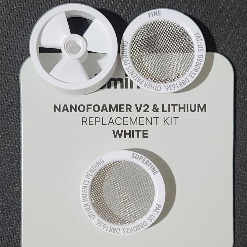 Component Impeller Three-Piece Set for Sub-minimal Nano Foamer V2 or Sub-minimal Nano Foamer V2 Lithium include Replaceable Impeller, Fine Nanoscreen, ＳｕｐｅｒＦｉｎｅ Nanoscreen (White)