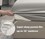 MCO Bedding King Bed Sheets Set - 100% Bamboo Sheets - Cooling Breathable Bedding Set with 16" Deep Pocket (4 Pieces, King, Silver Grey)