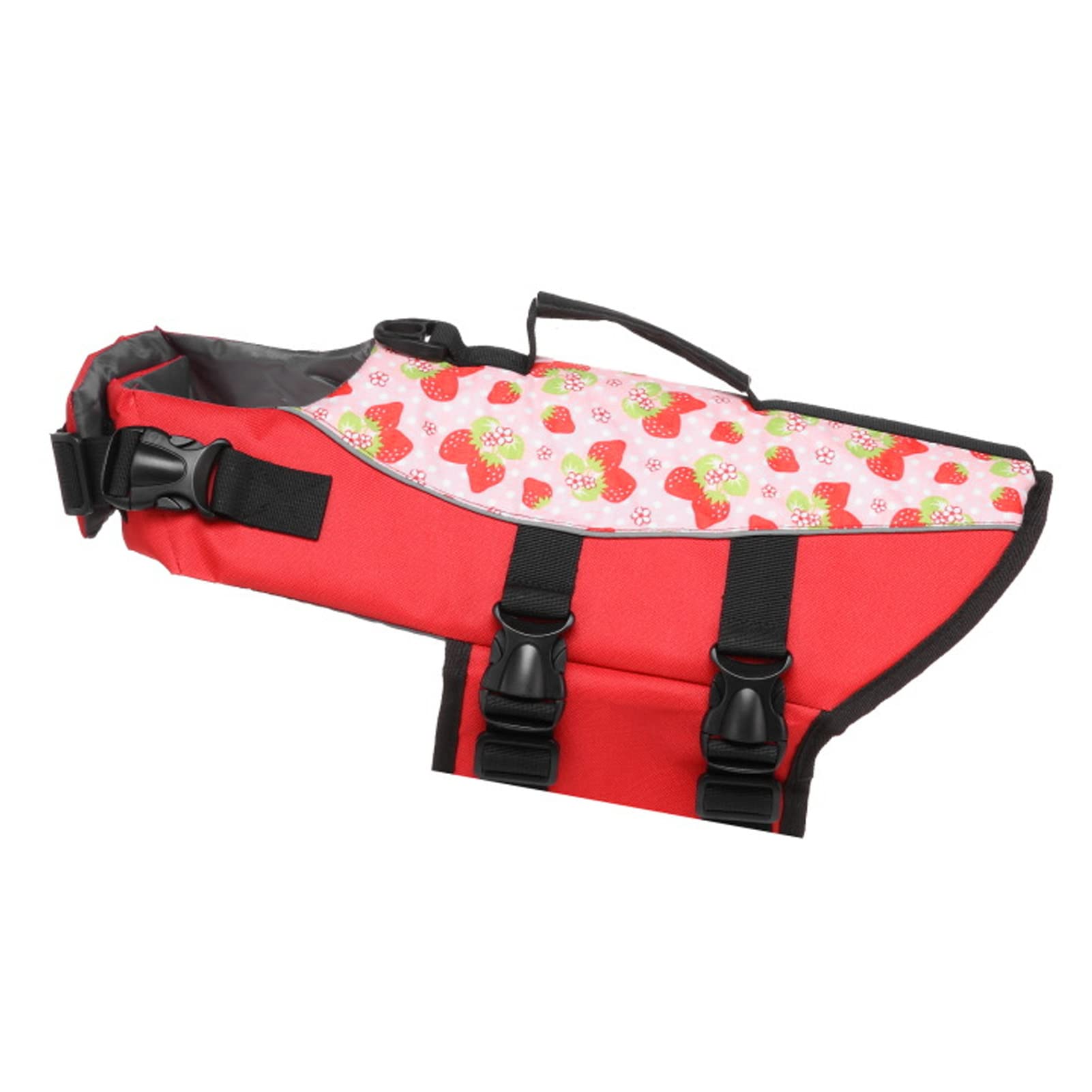 Dog Life Vest Adjustable Tear Safe Dog Floatation Swimming Jacket with Back Handle for Medium Large Pets Red (M)