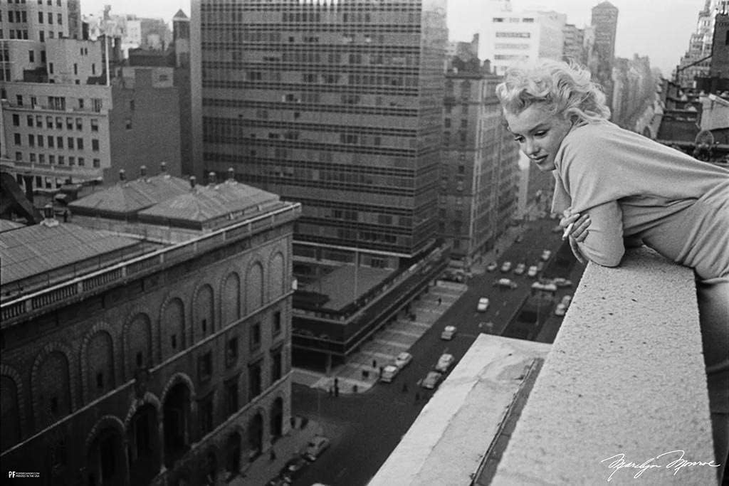 Marilyn Monroe Poster Decor Black and White Vintage Hollywood New York Retro Movie Star Bedroom 1955 Old Photograph Classic Picture Cool Wall Art Print Poster 18x12 image 5