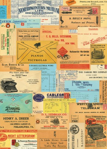 Cavallini & Co. Vintage Office Decorative Decoupage Poster Wrapping Paper Sheet