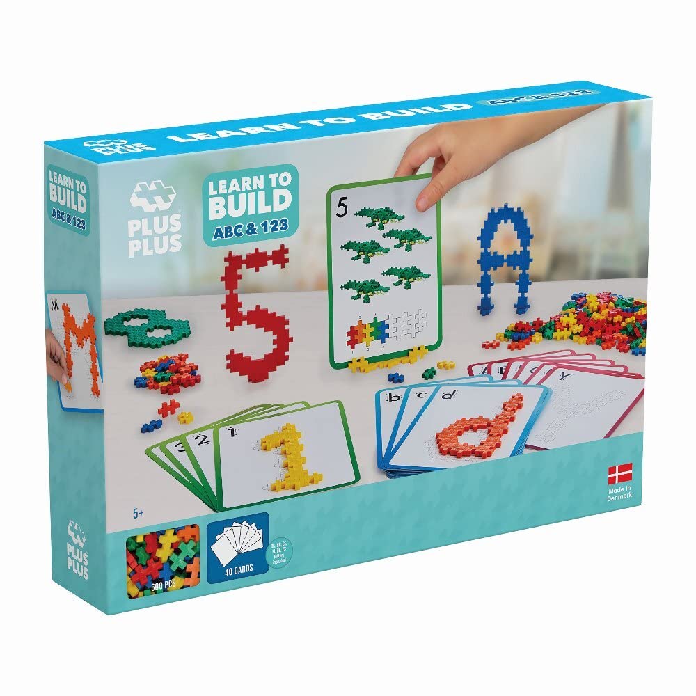 Plus-Plus - Learn to Build ABC & 123-600 pieces - Creative play, Building blocks, Building, Developing toys for children, STEM, STEAM, Produced in Denmark โ image 1