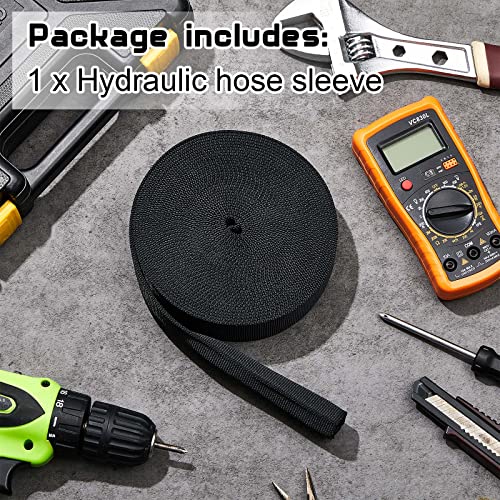 Image of Hanaive 26 ft Nylon Hydraulic Hose Protector Sleeve Tig Torch Cable Cover Black Protective Cover Hose Sheath Hydraulic Wrap Cutting Wire Sheath Sleeve Management Wrap for Cord Tig(2 Inch Id)