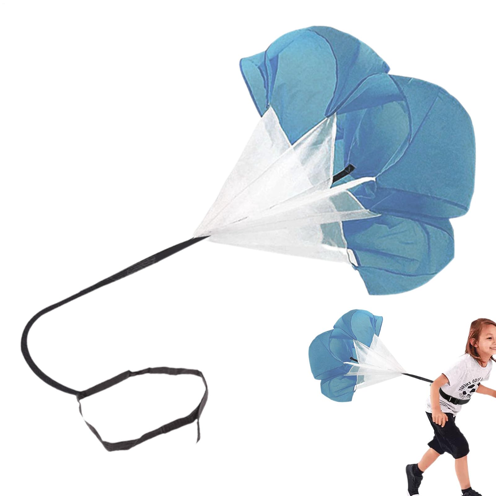Speed Training Parachute, Running Parachute, Portable 59 Inch Parachute Speed Training Device - Strength Training Football Running Parachutes for Speed and Acceleration Training, blue, Siehe