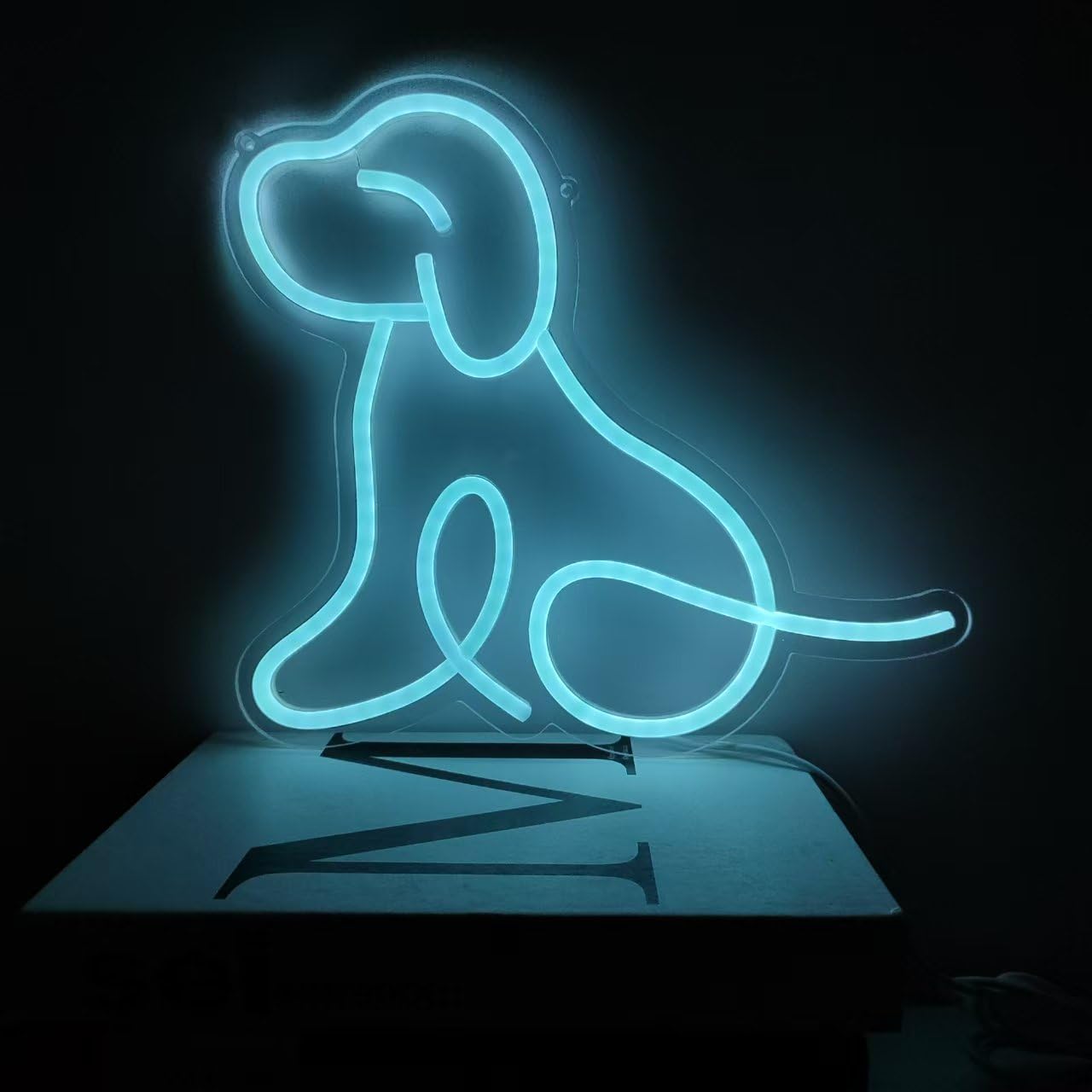 Xusdamyj Dog Neon Sign, Lovely Puppy, Neon Sign, 30cm x 30cm x 1cm (11.8in x 11.8in x 0.39in), Wall Mount, Glam, USB Powered - Image 3