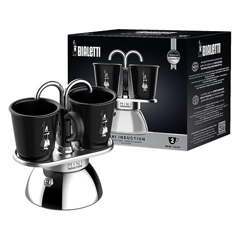 Bialetti Mini Express Induction Coffee Maker Aluminium Black 2 Cups