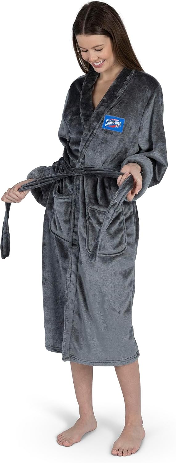 Northwest 2025 NBA Champions Rim Silk Touch Bathrobe, Officially Licensed Ultra-Soft Robe with Team Logo & Championship Patch