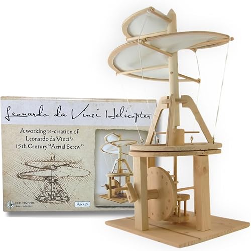 Modelo de máquina voladora de Leonardo da Vinci Pathfinders, juego con modelo de madera