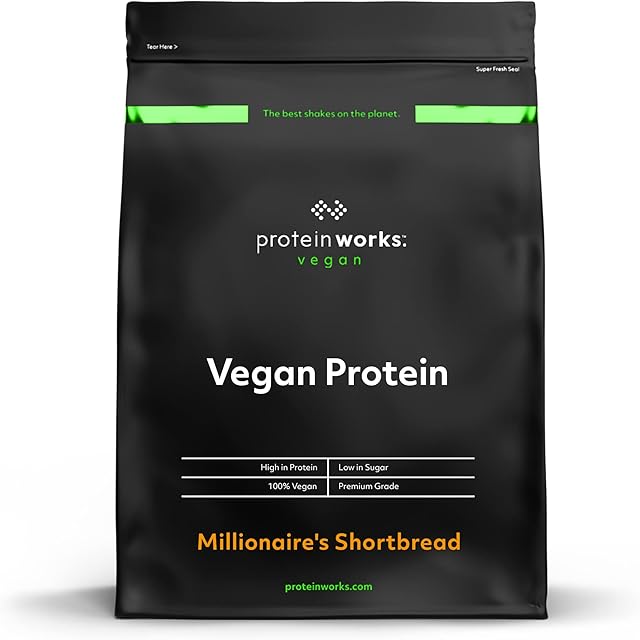 Vegan Protein Powder | 100% Plant-Based & Natural | Gluten-Free | Zero Cruelty | Low Fat Shake | Protein Works | Millionaire's Shortbread | 1 Kg