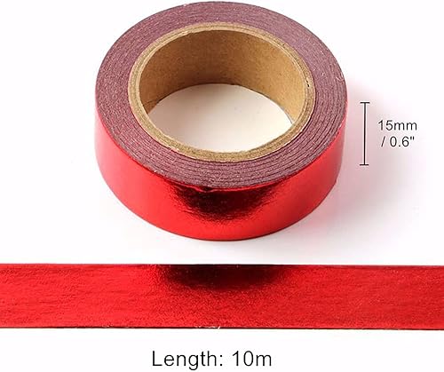 Miniatura 2 de MEI YI TIAN Juego de 6 cintas Washi de papel metálico de papel metálico para manualidades, proyectos de arte, manualidades, cintas de envoltura de