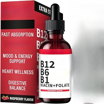 Vitamin B12 Sublingual Vitamin B Complex - For Energy, Brain & Heart Support, Raspberry Flavor, Non-GMO