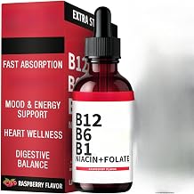 Vitamin B12 Sublingual Vitamin B Complex - For Energy, Brain & Heart Support, Raspberry Flavor, Non-GMO