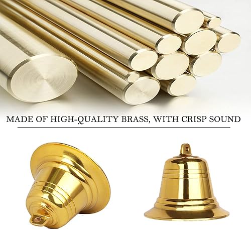 Miniatura 4 de Campanas de oso de latón macizo de 1.5 pulgadas para excursionistas, con silenciador y silbato de emergencia para senderismo, ciclismo, pesca, pesca