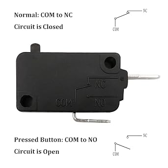 Microwave Oven Door Switch Replacement Part, 16A 125VAC, KW3AT-16, Normally Closed - 1Pc