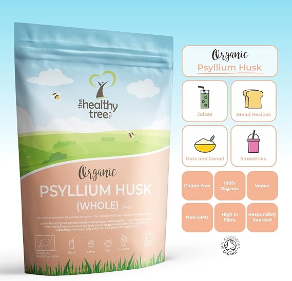 TheHealthyTree Company Organic Psyllium Husk, Whole, 250g