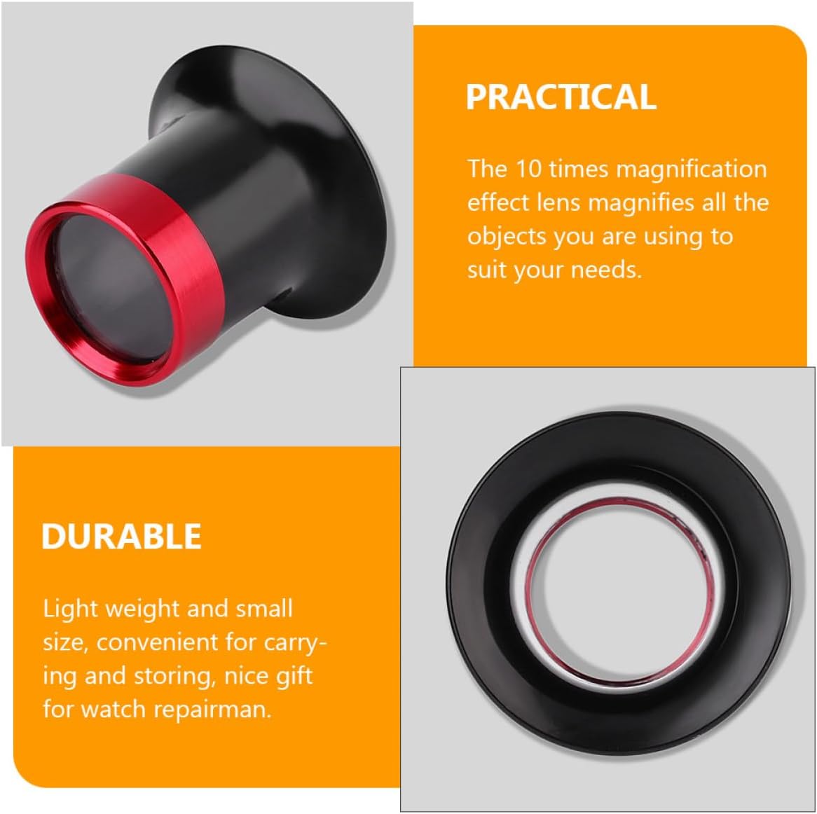 minkissy 10x Aluminum Alloy Watch Repair Loupe Magnifier Eyeglass Magnifying Glass Jewelry Loupe for Precision Crafting and Watchmaking