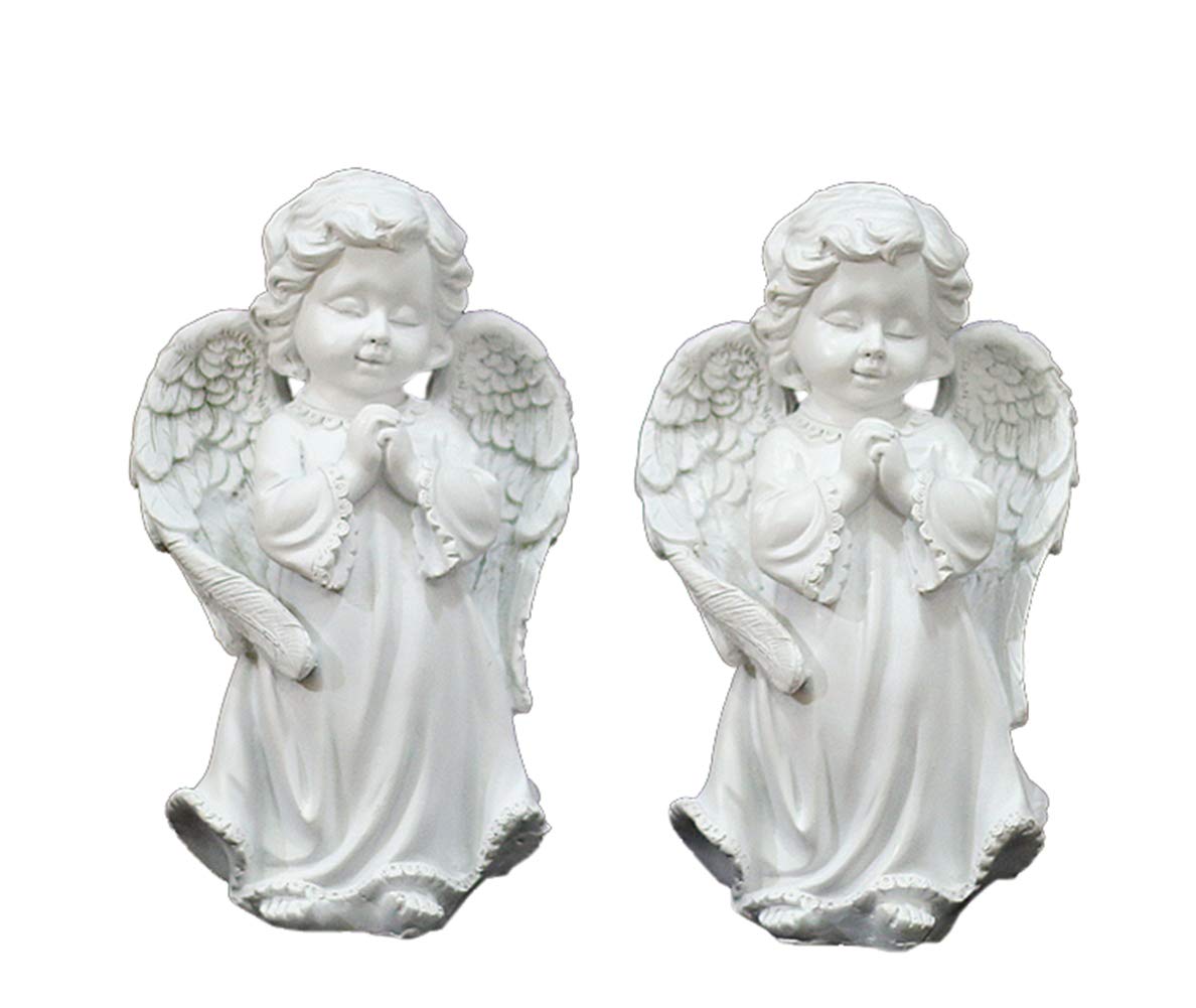 Ange en résine déco : créez un havre de paix dans votre jardin avec ces deux magnifiques statues