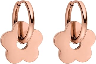 Purelei Flowery Small Hoop Earrings - Small Flower Hoop Earrings | Waterproof Stainless Steel | 14K Gold, Silver & 18K Rose Gold Plated