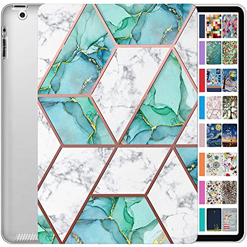 Image of DuraSafe Cases for iPad 9.7 inch Old Model 2 3 4 Gen Printed Case A1458 A1416 MC705HN /A MD328HN /A MD336HN /A A1395 MC769HN /A MC954HN /A MC960HN /A MC979HN /A A1459 MD514HN /A MD511HN /A - Marble Green