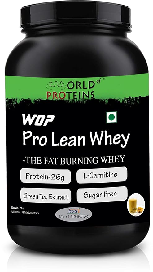 World of Proteins Pro Lean Whey 2 lbs Mango Milkshake Flavor