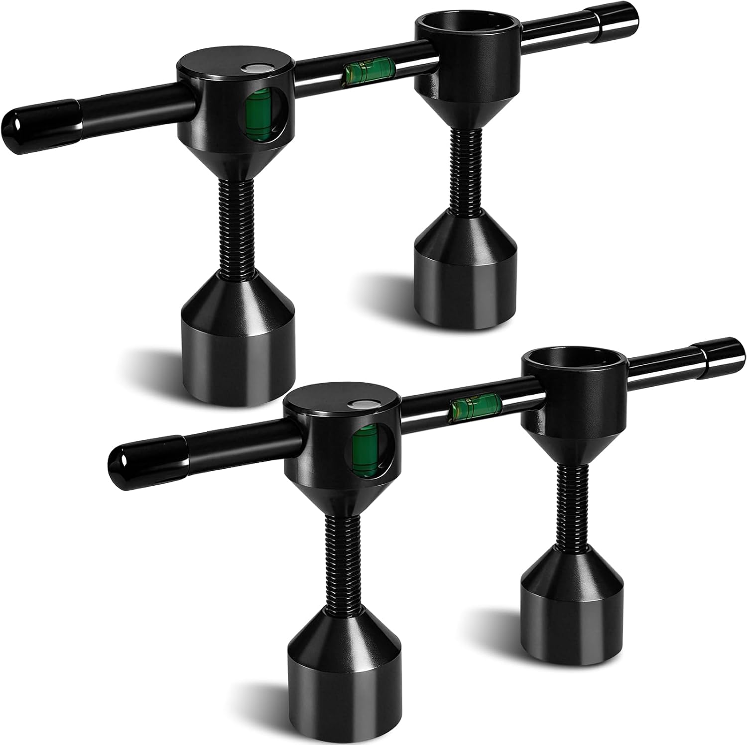 Threaded Pipe Flange Aligner and Leveler Tool, Fits Flanges with Holes from 1/2" to 1-7/16" Diameter,2-Pack with Built-in Horizontal and Vertical Bubble Levels