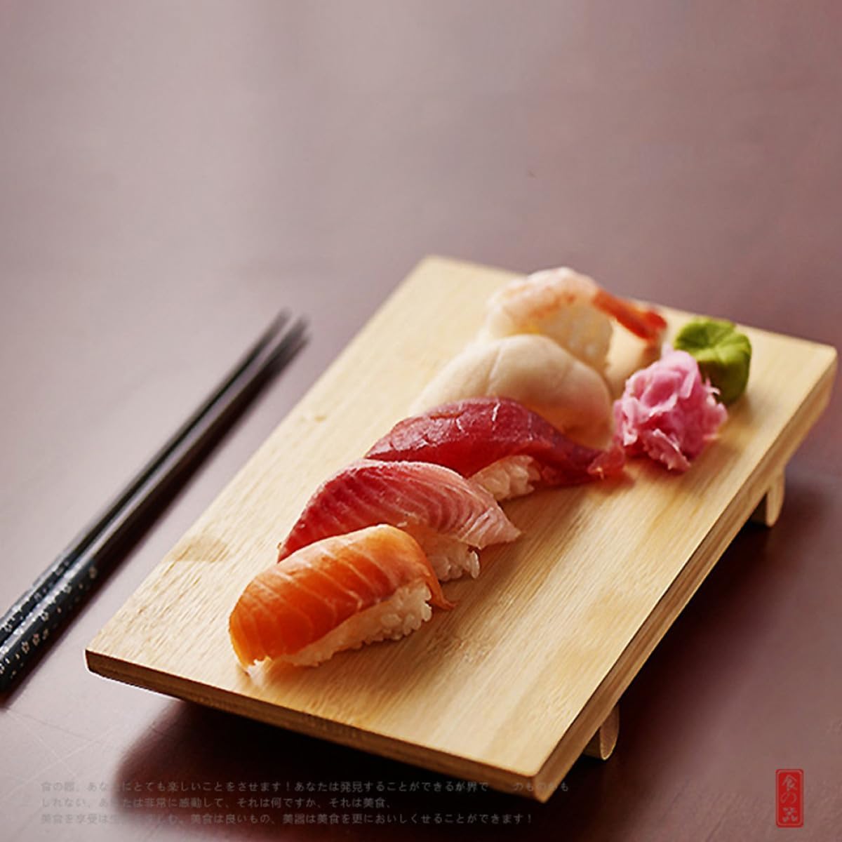 Sushi Plate Medium Natural Color Japanese Serving Tray Food Serving Dish Practical Sushi Platter for Home Dining and Entertaining