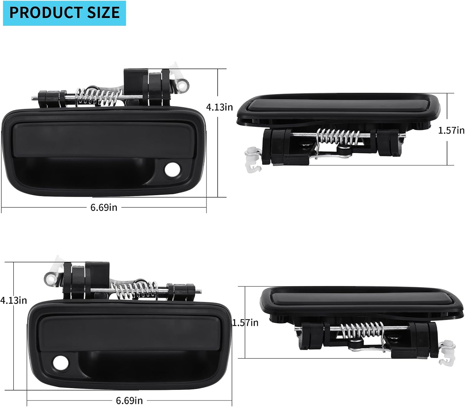 MuHize Exterior Front Driver & Passenger Door Handle Set for Toyota Tacoma 1995-2004 - Replacement OEM 69220-35020, 69210-35020, 79345, 91318, 79344, 91319, TO1311117, TO131011