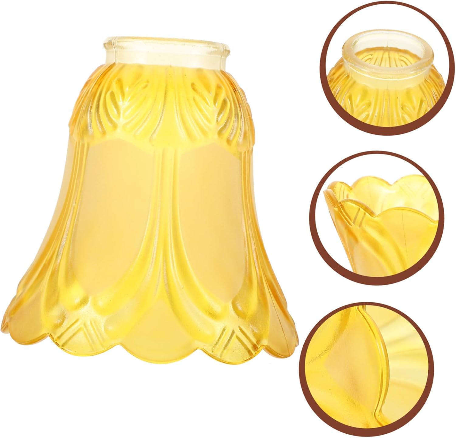 Beaupretty Floor Lamp Shade Clear Glass Shade Bell Shape Glass Lamp Shade Replacement Glass Light Cover Light Fixture Shade for Wall Sconce Pendant Light Chandelier Yellow Glass Pendant Light