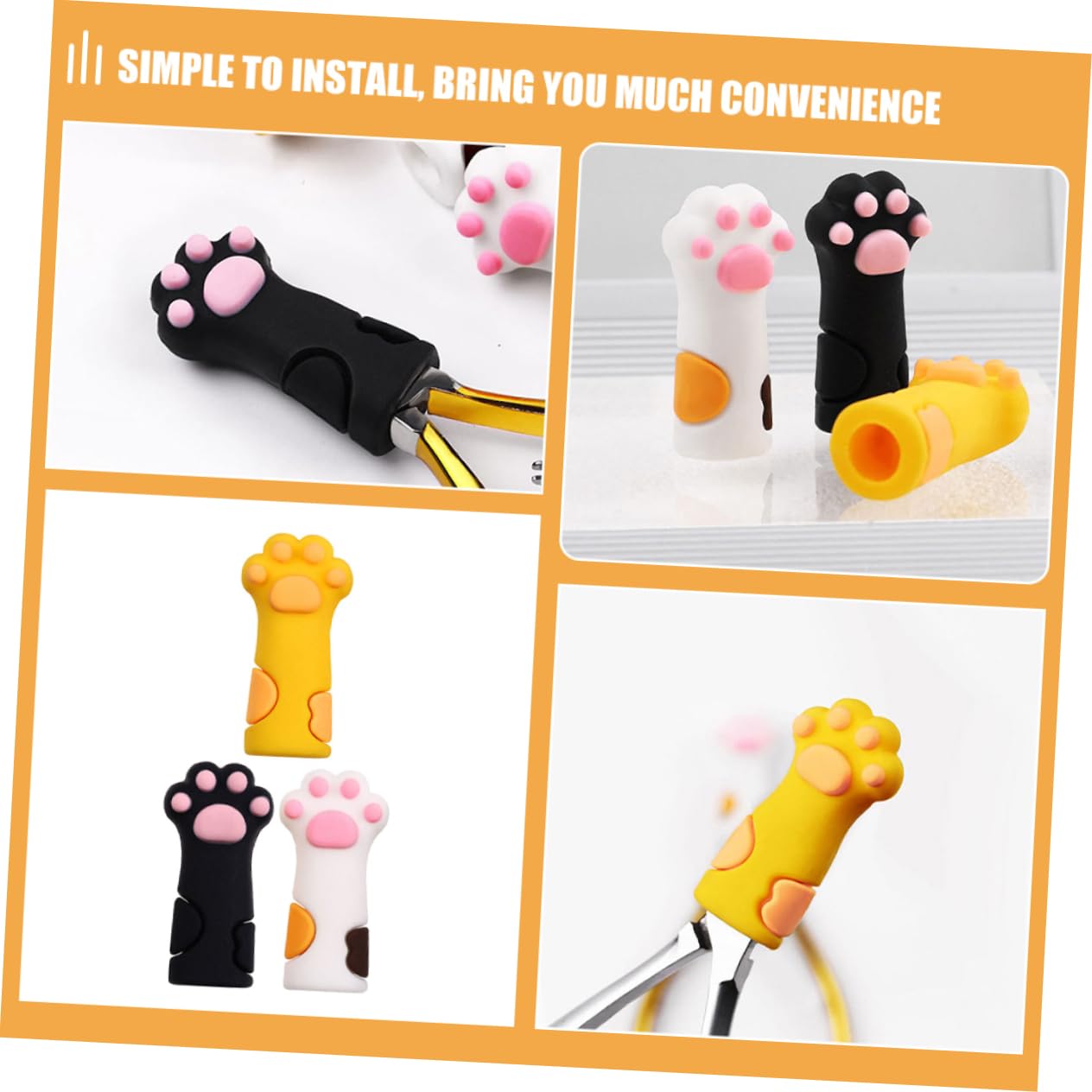 Healvian 60pezzi Coperture Protettive in Silicone Per Cuticole Design Carino Per Sicurezza e Manicure Adatte Pinzette e Per Unghie Multi-colore Bianco Giallo