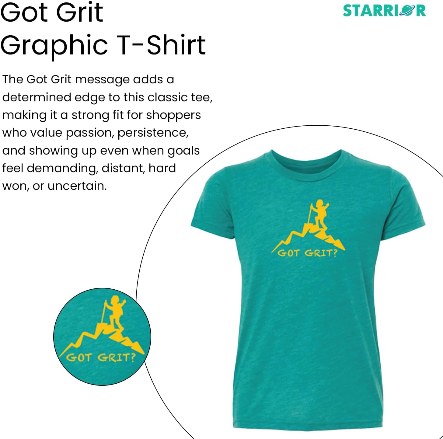 Got Grit Graphic T Shirt, Soft Unisex Inspirational Tee, Cotton Blend Motivational Casual Top, Perseverance Mindset Gift
