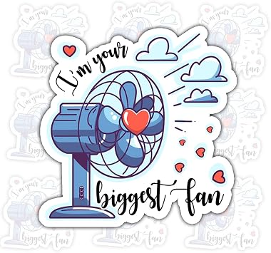 3Pcs Im Your Biggest Fan Sticker Decor Gifts Funny Cute Fan with Heart Im Your Biggest Fans Waterproof Stickers Pun Mental Health Vinyl Car Decal for Laptop Water Bottle Toolbox Phone Case 3"