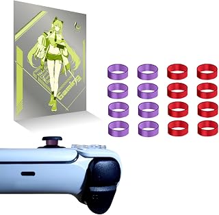 日本制棒保护环 硅胶环 Procon PS4 PS5 棒状保护环 防漂移现象 安装简单 提高气氛 装饰品 控制器粉吹 防削 环2种颜色8个合计16个装(紫色&Vorcanic 红色)
