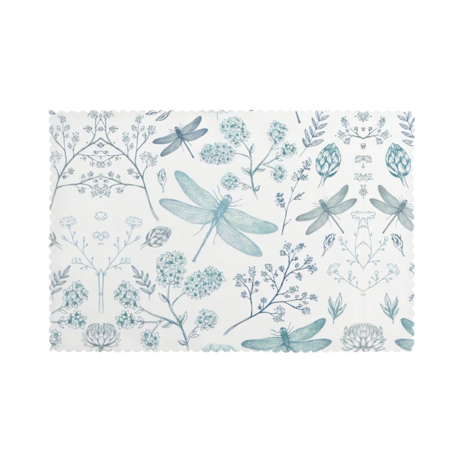 Dragonfly Printed table mat set (6 pieces) - Aesthetic upgrade for family gatherings and hotel banquets