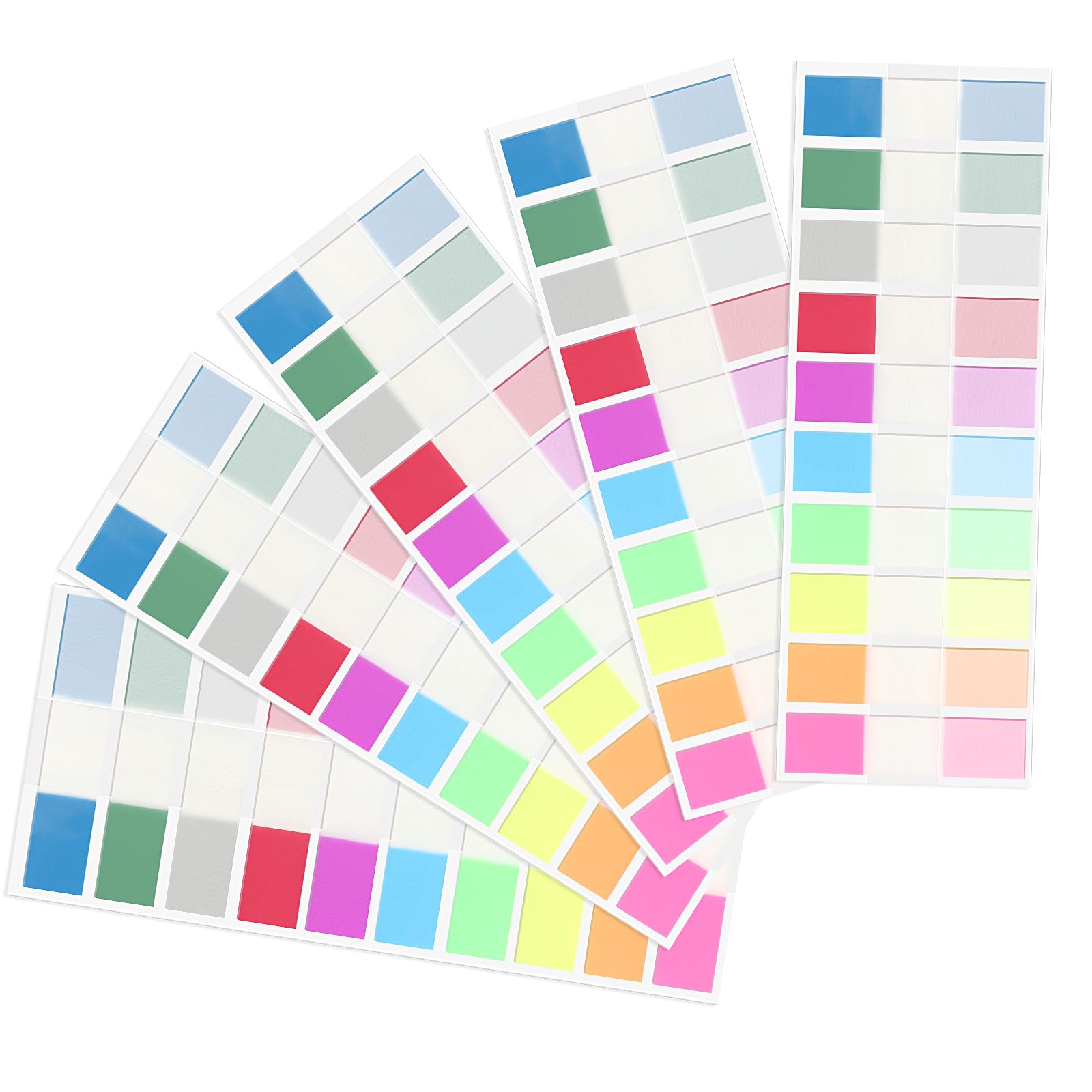Photo 1 of 1000 Pcs Sticky Tabs, Clear Sticky Notes, 5 Boards× 10 Colors× 20 Pieces, Page Tabs for Study, Office, School Planning