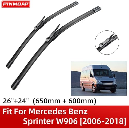 Miniatura 2 de 2 limpiaparabrisas delantero de 26 pulgadas y 24 pulgadas de repuesto para Mercedes Benz Sprinter W906 2006-2018, limpiaparabrisas de equipo
