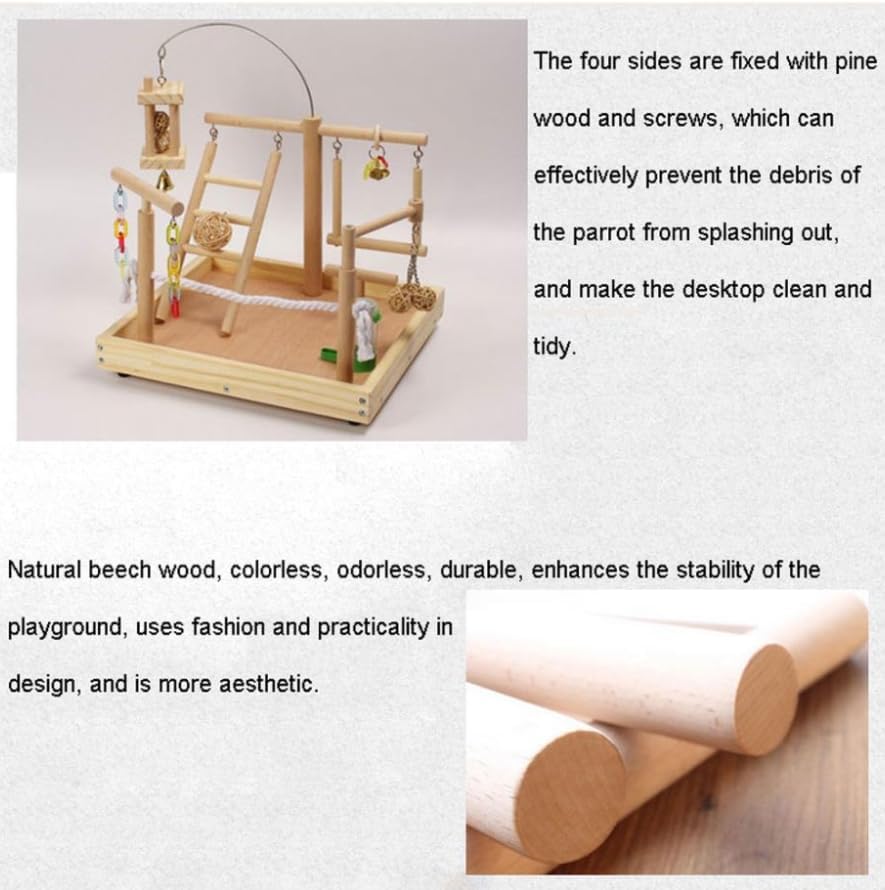 Bird Playground Parrot Play Stand，Parrot Stand Parrot Training Stand Parrot Play Stand Set Parrot Stand Playground with Ladders Swings for Small Birds