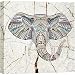 wall26 - Square Canvas Wall Art - Tribal Elephant Wood Effect Canvas - Giclee Print Gallery Wrap Modern Home Decor Ready to Hang - 24x24 inches