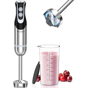 MasterChef Immersion Blender Handheld, Stainless Steel Hand Held Blending Stick Emulsifier, Puree Blender for Making Baby Food, Soup, Sauces etc, Powerful 400W Motor with Variable Speed Control