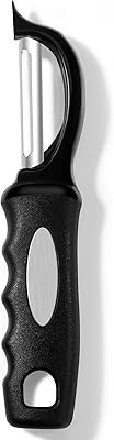 Rainspire Premium Swivel Vegetable Peeler, Kitchen Gadgets Apple Peeler Potato Peeler Veggie Peeler Fruit Peeler, Soft Grip Handle, Dishwasher Safe Kitchen Accessories, Pointed, Black