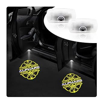 Uuakarin Alphard Courtesy Light, Door Welcome Light, Courtesy Lamp, LED Logo Projection, Toyota 20 Series, Alphard 30 Series, Fade-resistant, Set of 2, Car Door Lamp for Toyota Alphard Alphard-yellow
