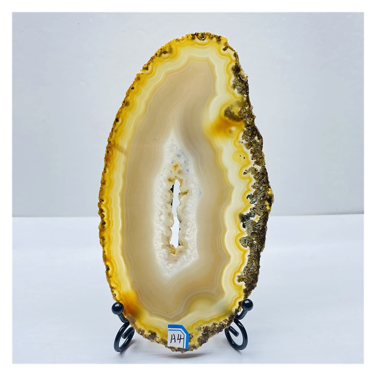 Tranche d'agate brute et cristal naturel pour lithothérapie et collection