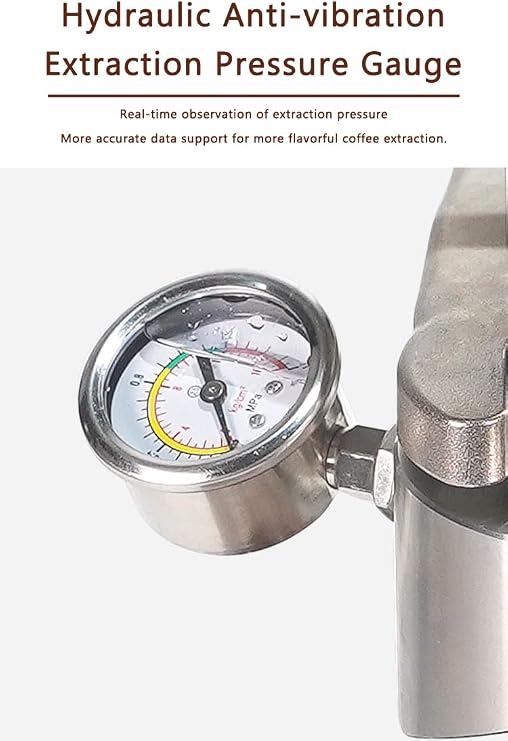 Manual Espresso Coffee Maker, 16 Bar Hand Press Espresso Machine with Pressure Gauge & 58mm Portafilter, Portable Lever Espresso Machine for Home, Cafe and Outdoor Use